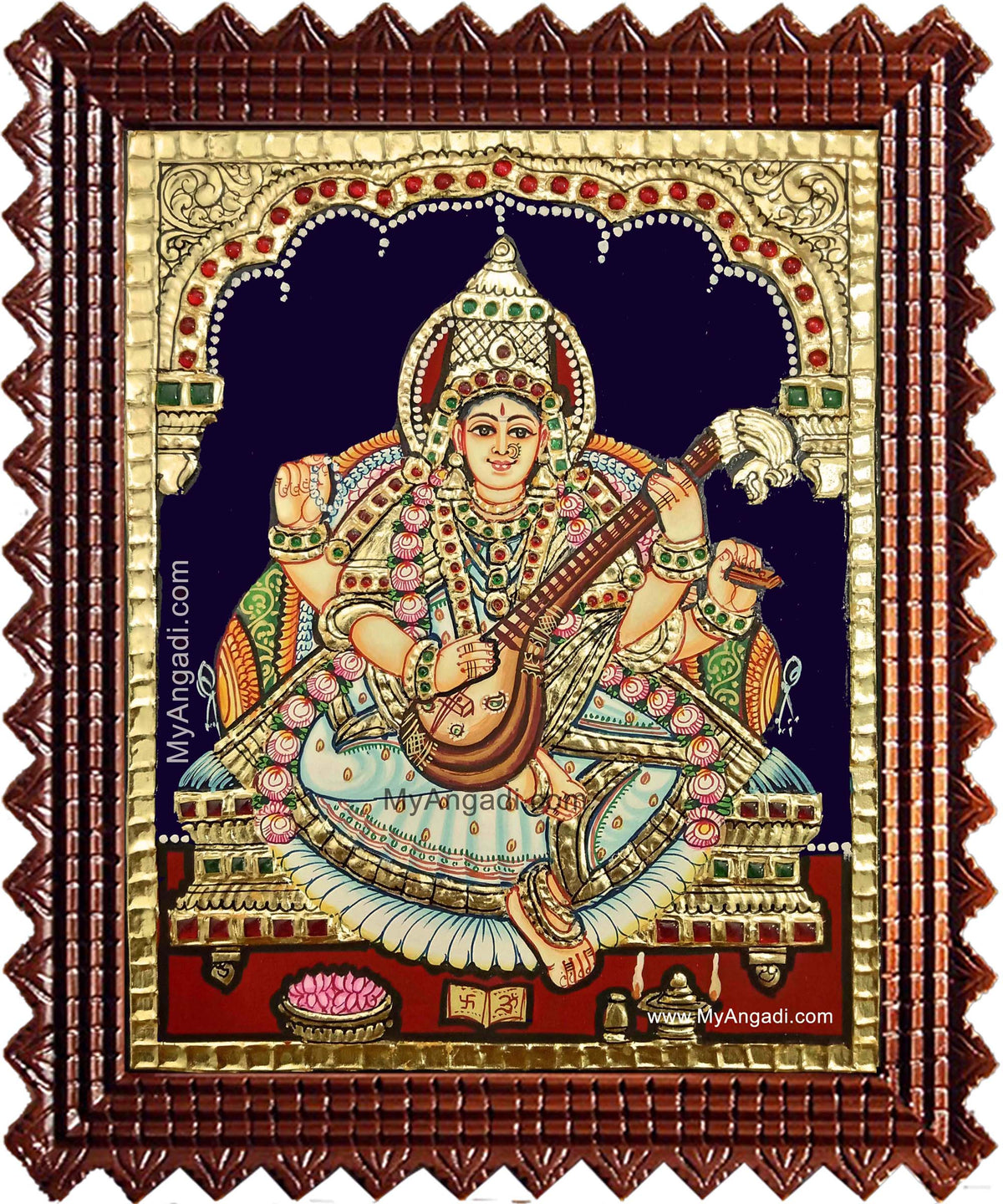 Saraswathi Devi Tanjore Painting
