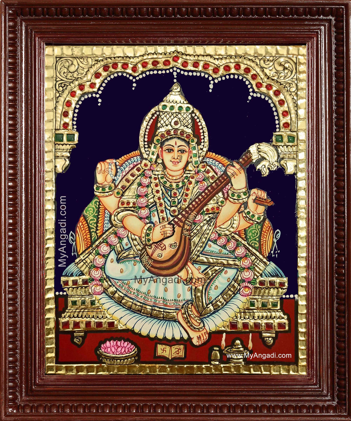 Saraswathi Devi Tanjore Painting