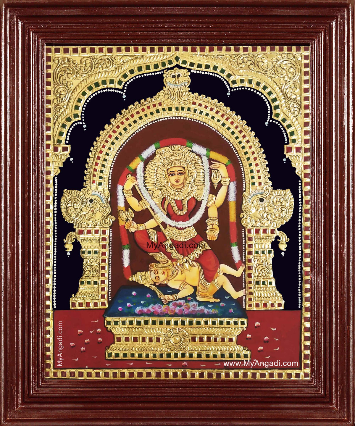 Kalamangalam Kula Vilakku Amman Tanjore Painting