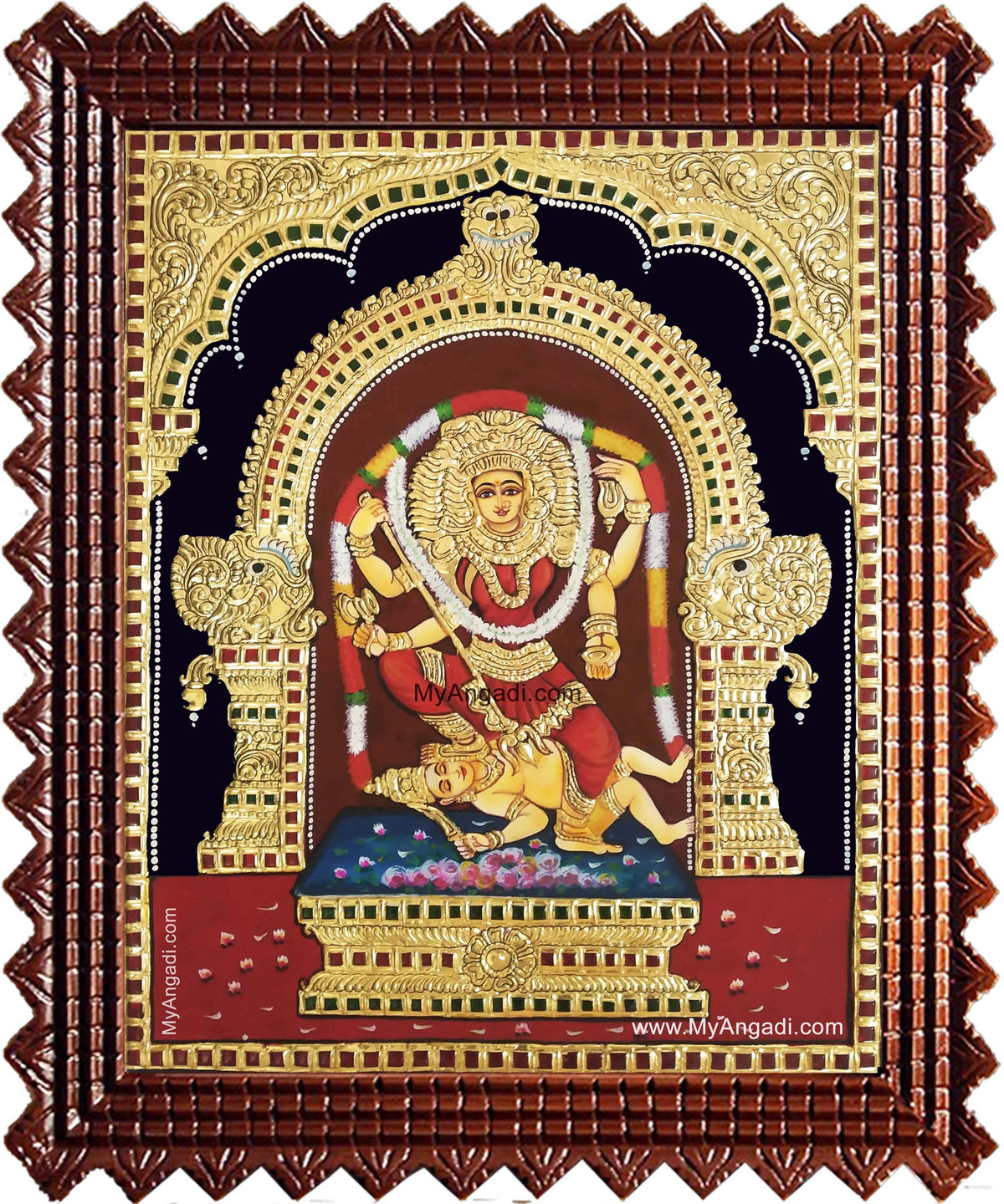Kalamangalam Kula Vilakku Amman Tanjore Painting