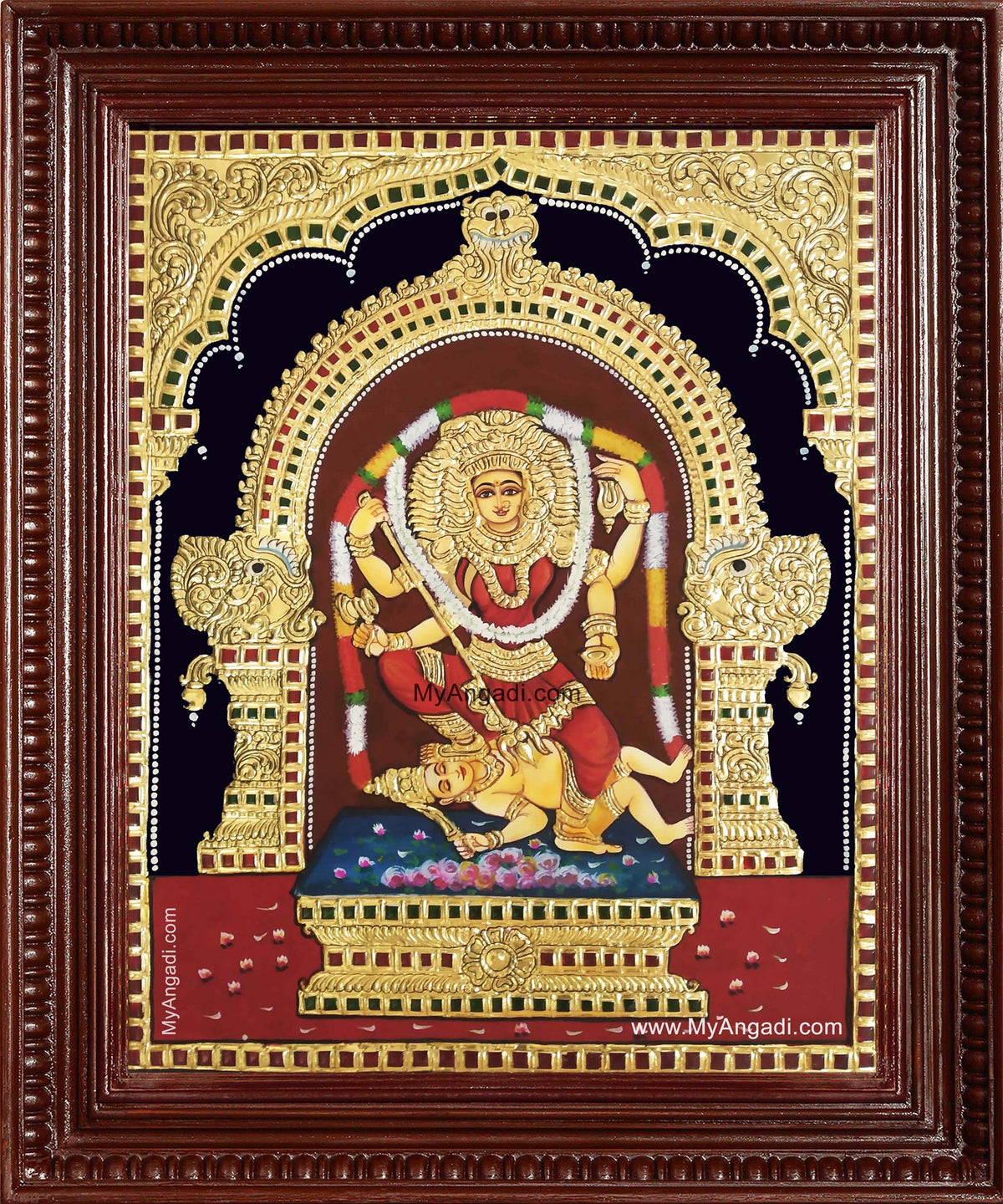 Kalamangalam Kula Vilakku Amman Tanjore Painting