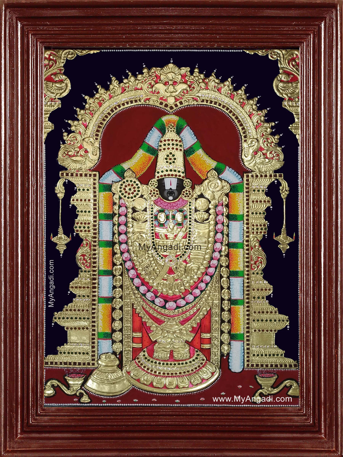 Lord Tirumalai Srinivasan Tanjore Painting