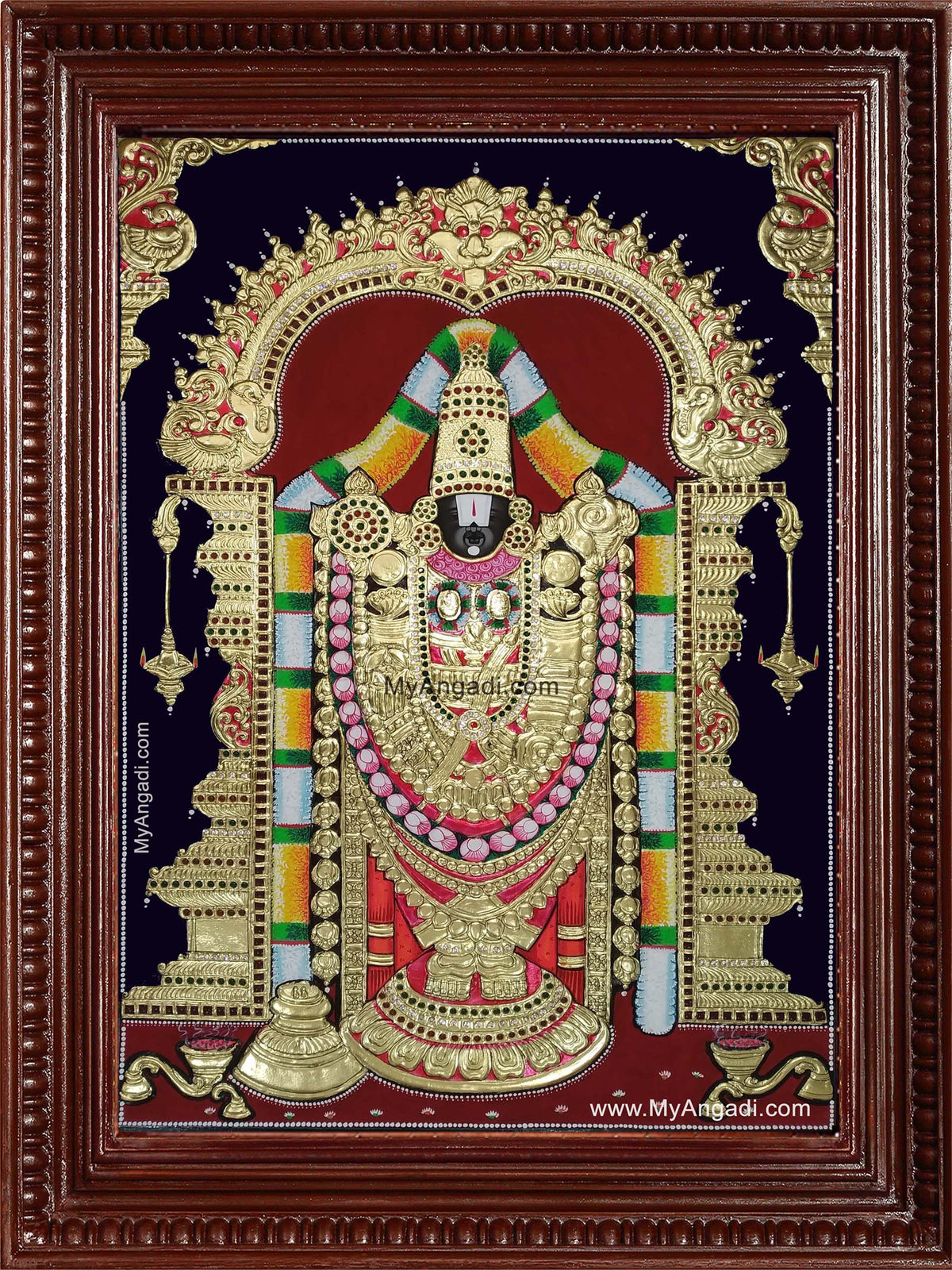 Lord Tirumalai Srinivasan Tanjore Painting