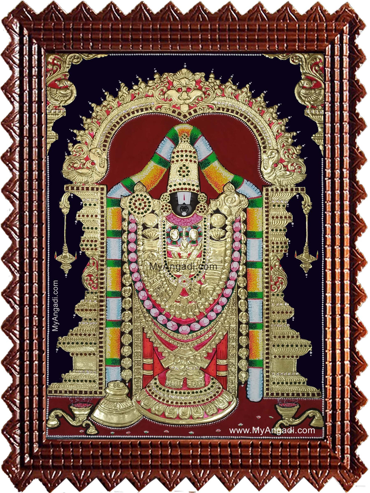 Lord Tirumalai Srinivasan Tanjore Painting
