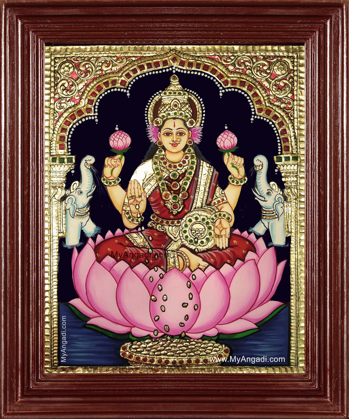 Gaja Lakshmi Tanjore Painting