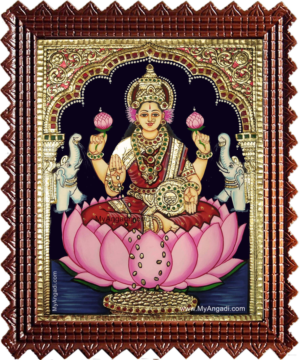 Gaja Lakshmi Tanjore Painting
