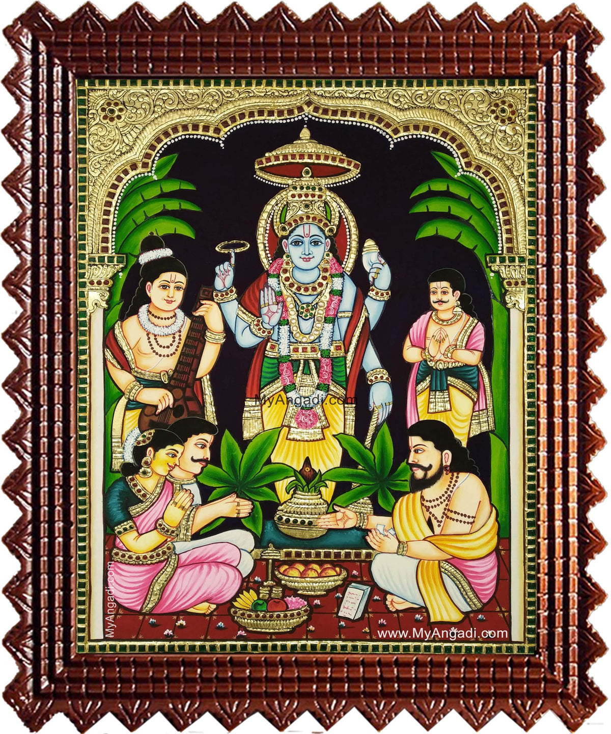 Sri Satya Narayana Swamy Tanjore Painting