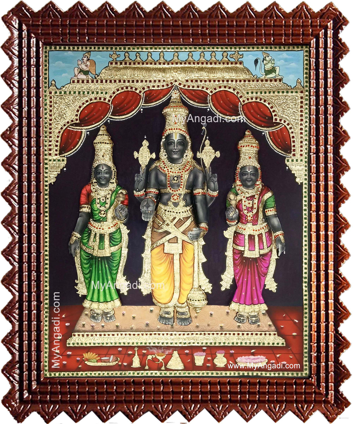 Kallazhagar 3d Embossed Tanjore Painting