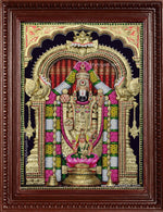 Thirupathi Balaji Perumal Lakshmi 3d Embossed Tanjore Painting