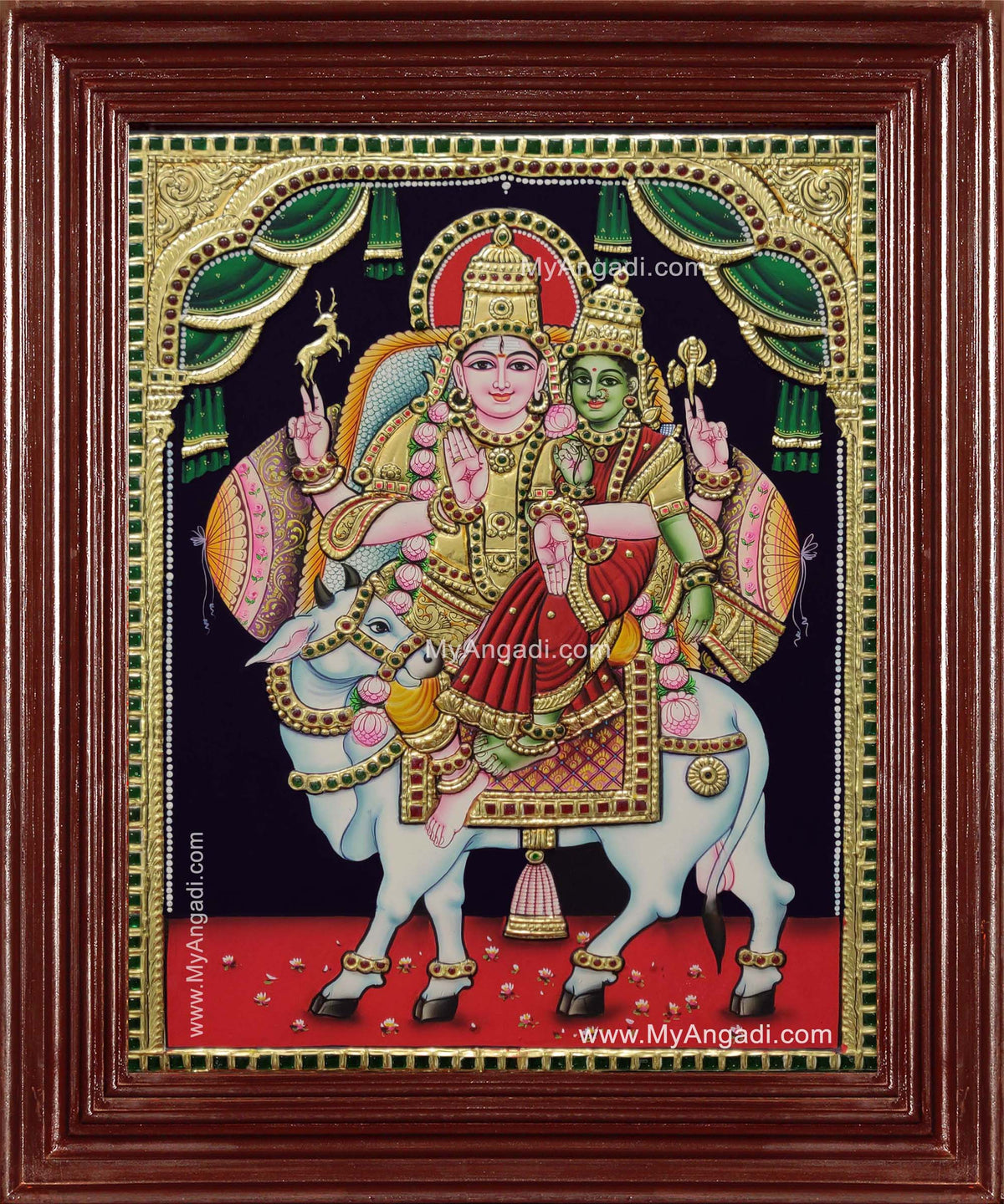 Pradosha Sivan Paravathi Tanjore Painting