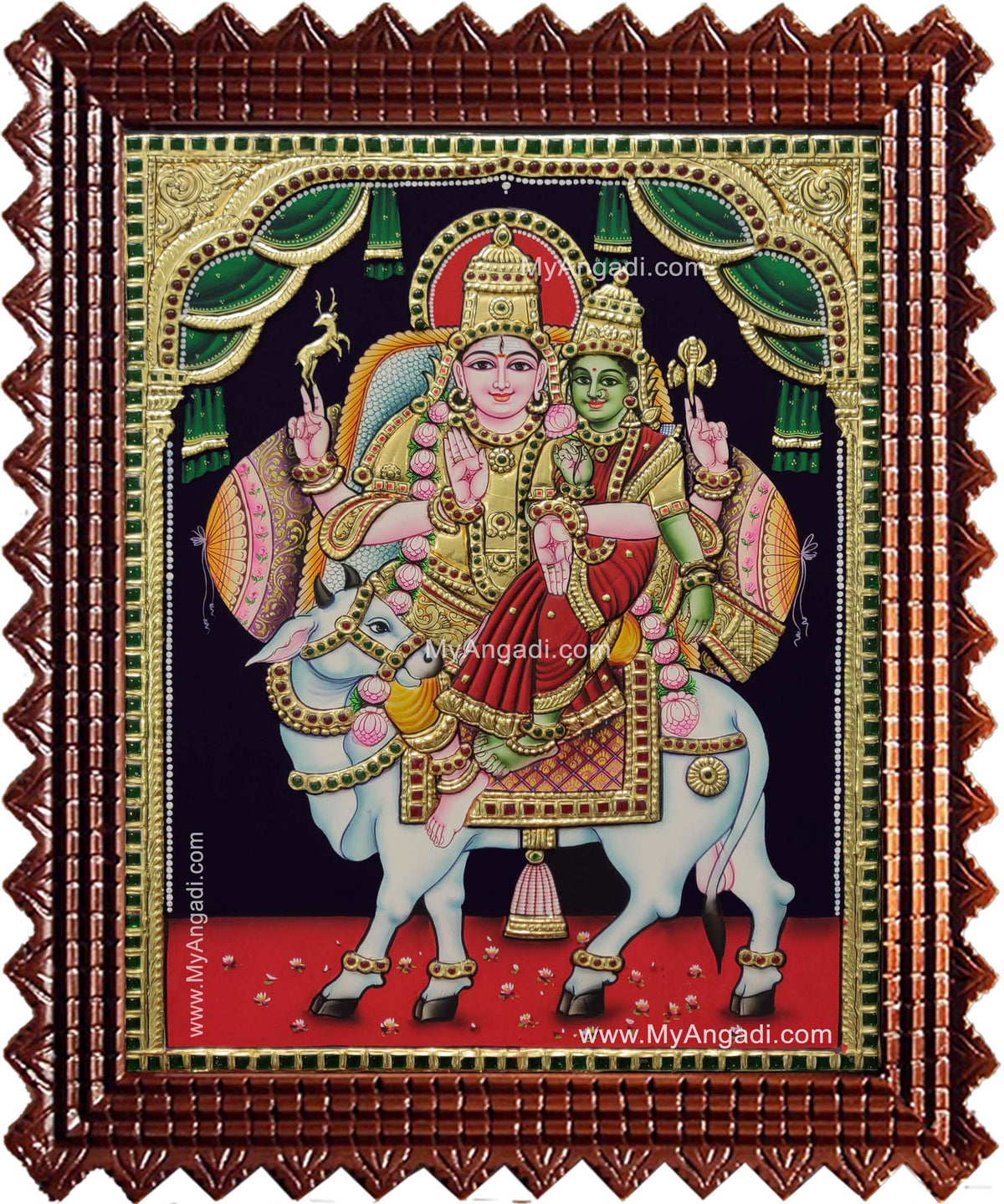 Pradosha Sivan Paravathi Tanjore Painting