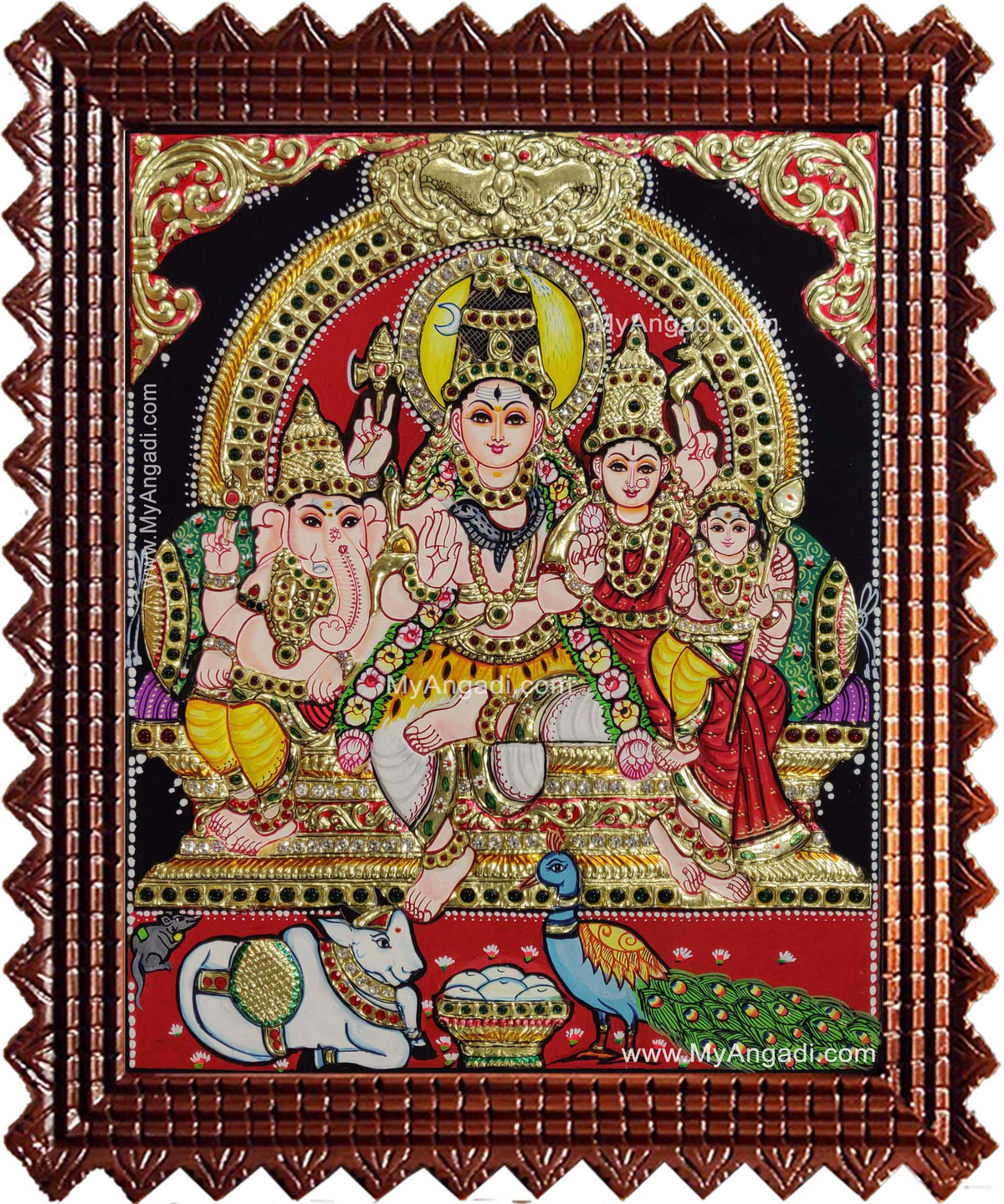 Shiva Family Tanjore Painting