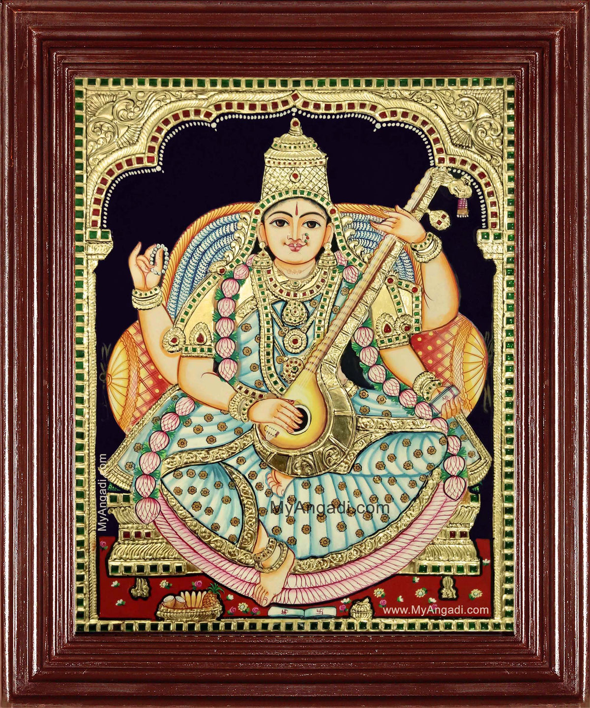 Saraswathi Devi Tanjore Painting