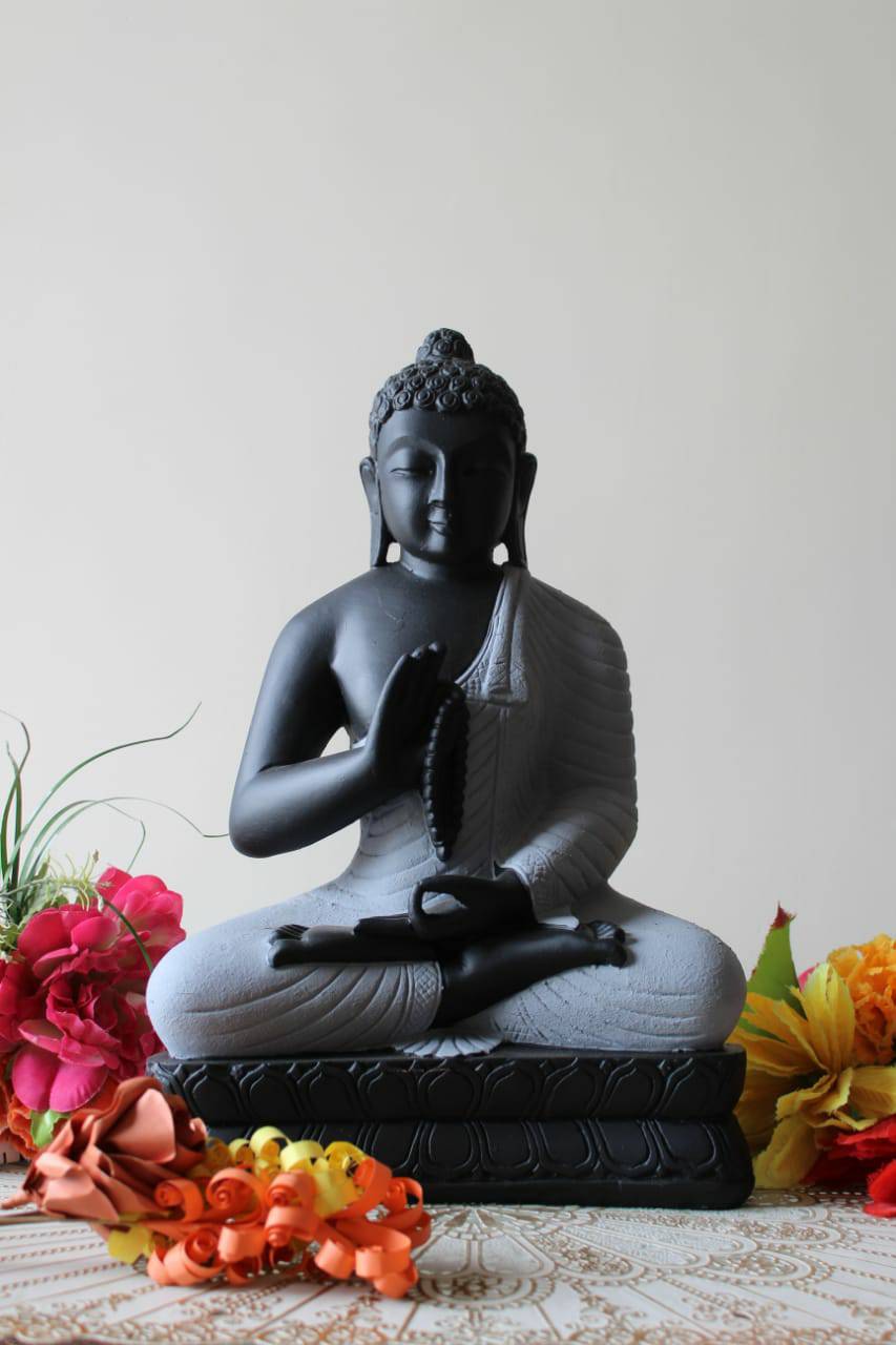 Meditating Buddha Stone Finish - 18 inches