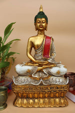 Meditating Buddha Stone Finish - 12 inches