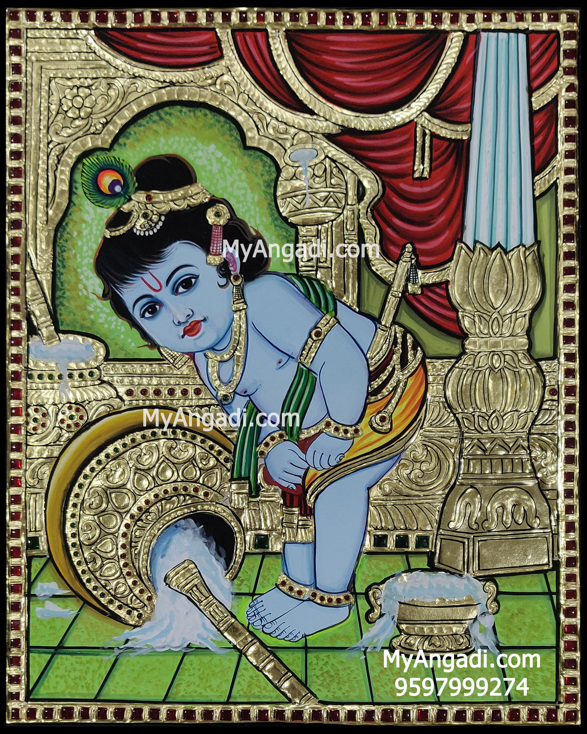Butter Krishna Tanjore Painting
