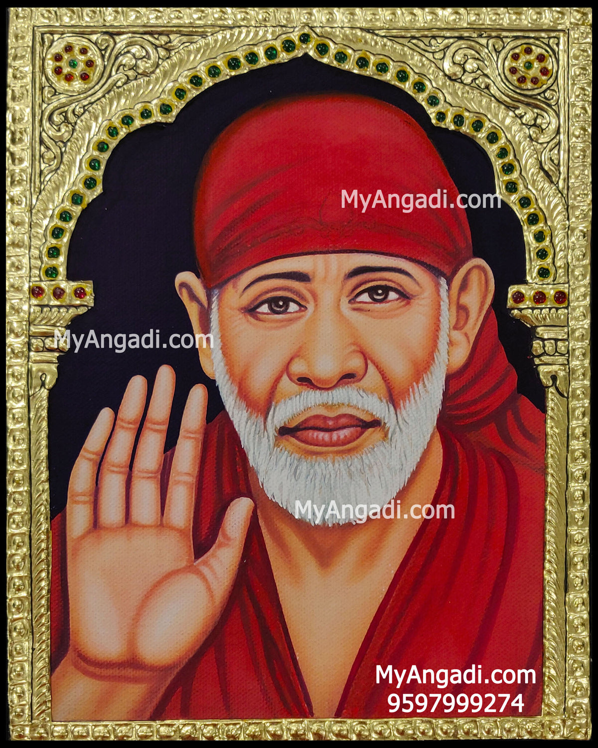 Shirdi Sai Baba Tanjore Painting, Shirdi Sai Baba Tanjore Painting