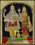 Vishnu and Lakshmi Tanjore Painting, Vishnu and Lakshmi Tanjore Painting
