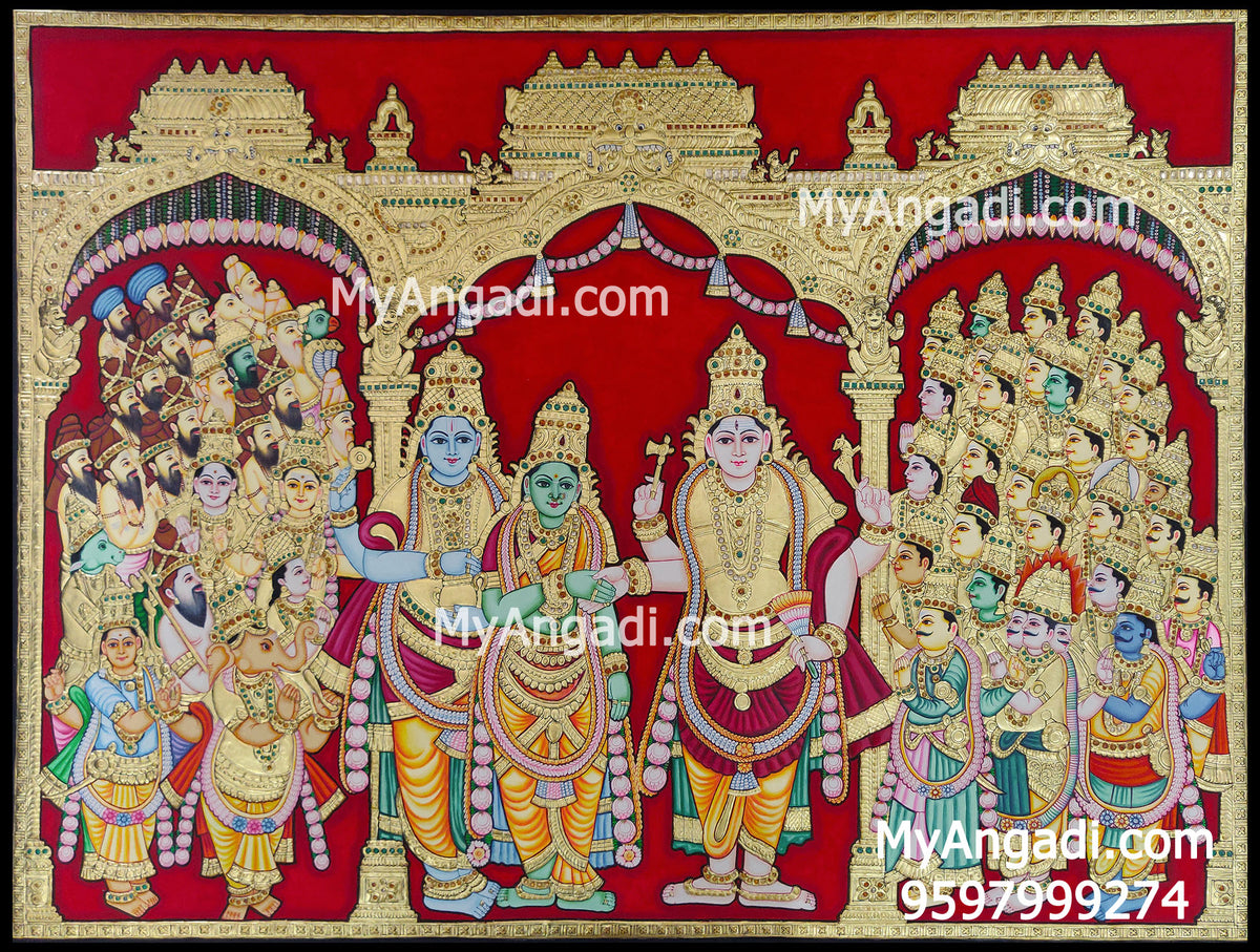 Meenakshi Thirukalyanam Tanjore Painting