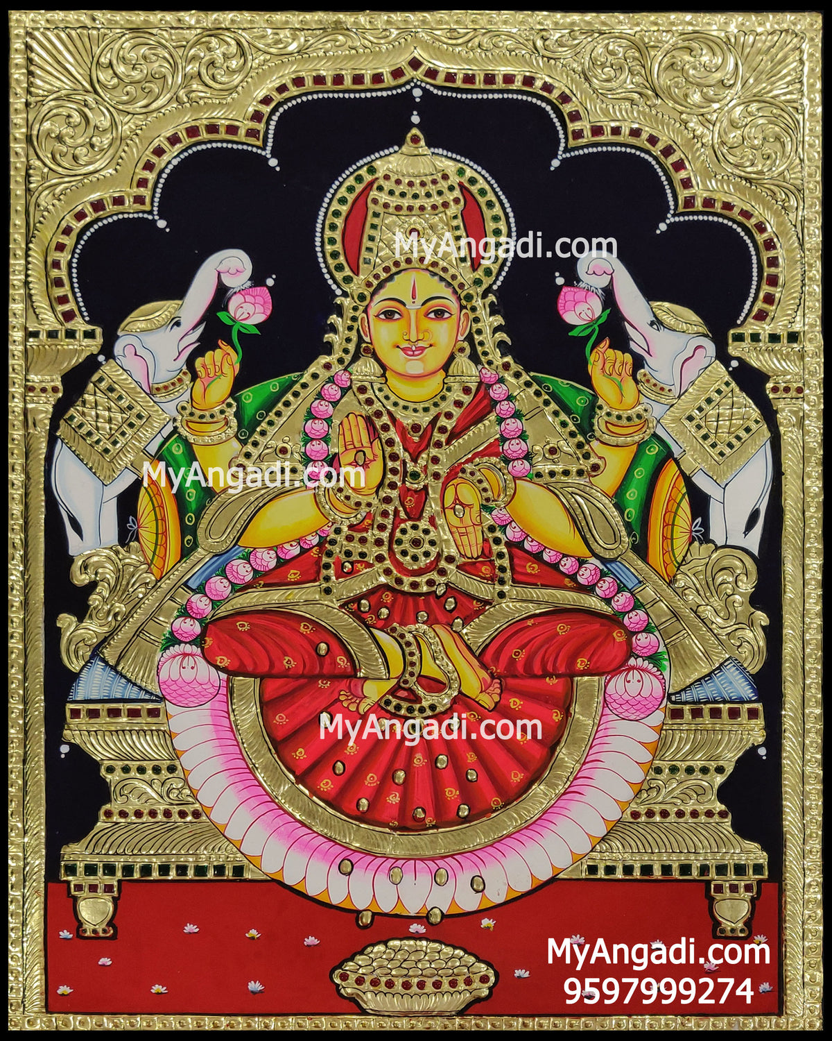 Gajalakshmi Tanjore Painting
