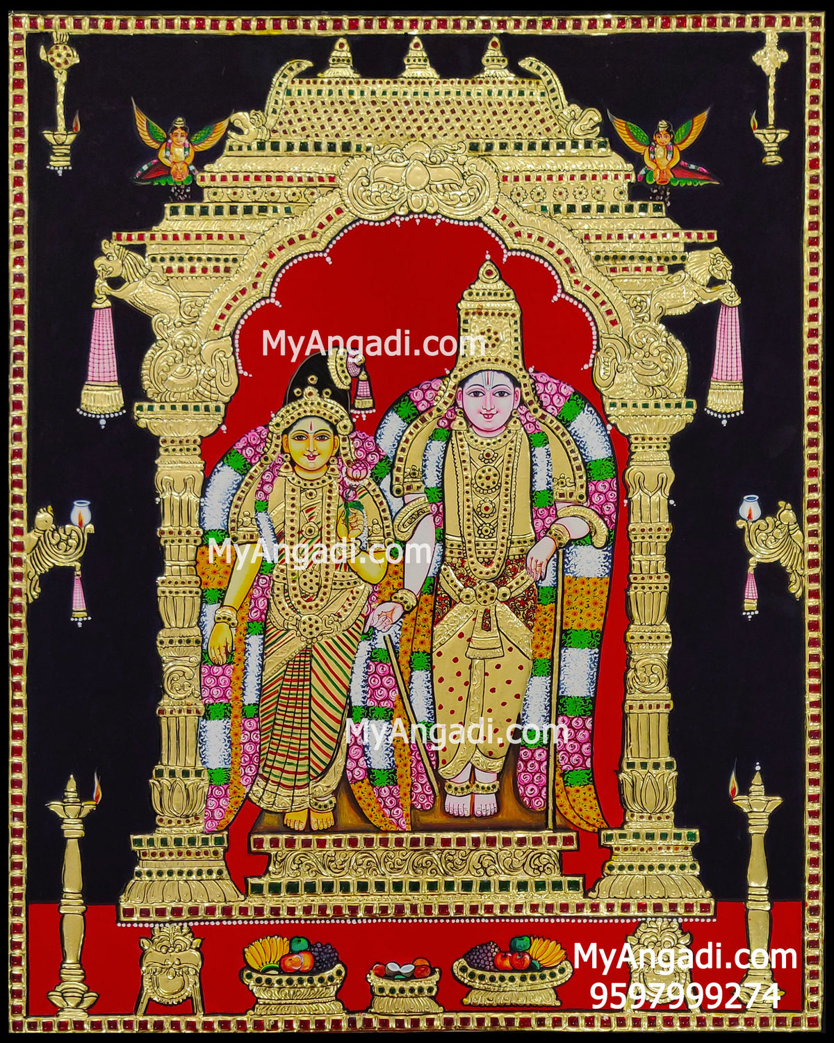 Andal Vishnu Tanjore Painting