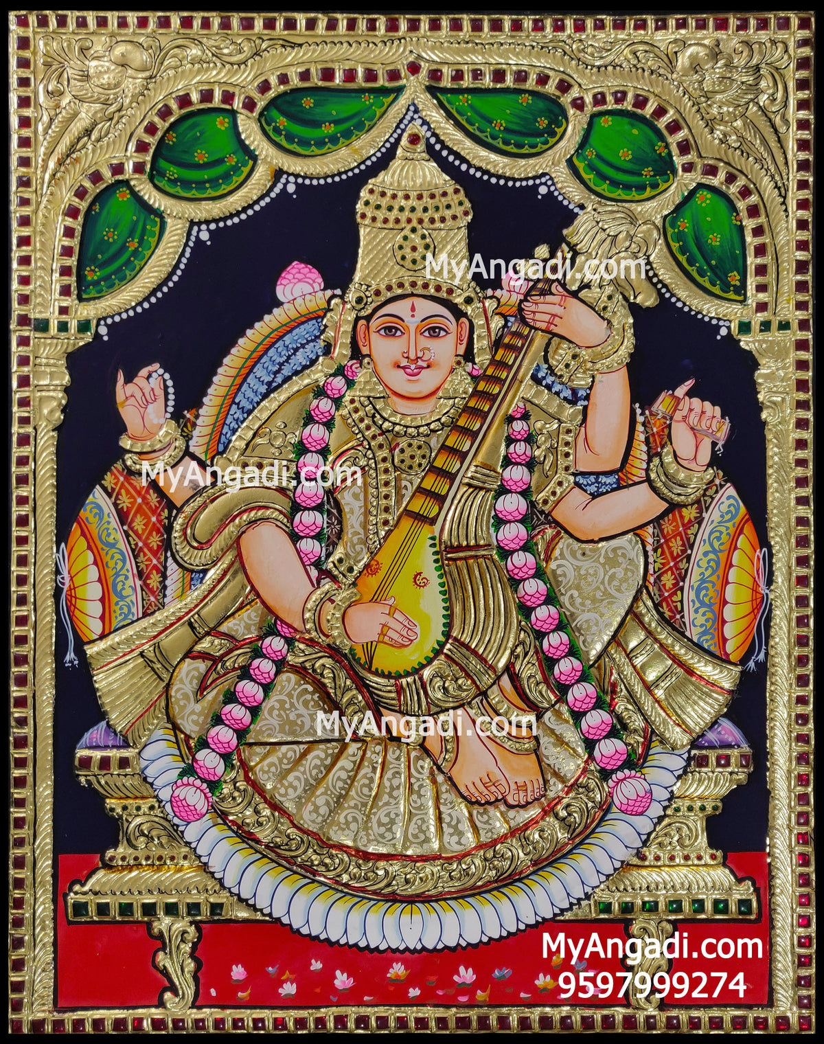 Saraswathi Tanjore Painting