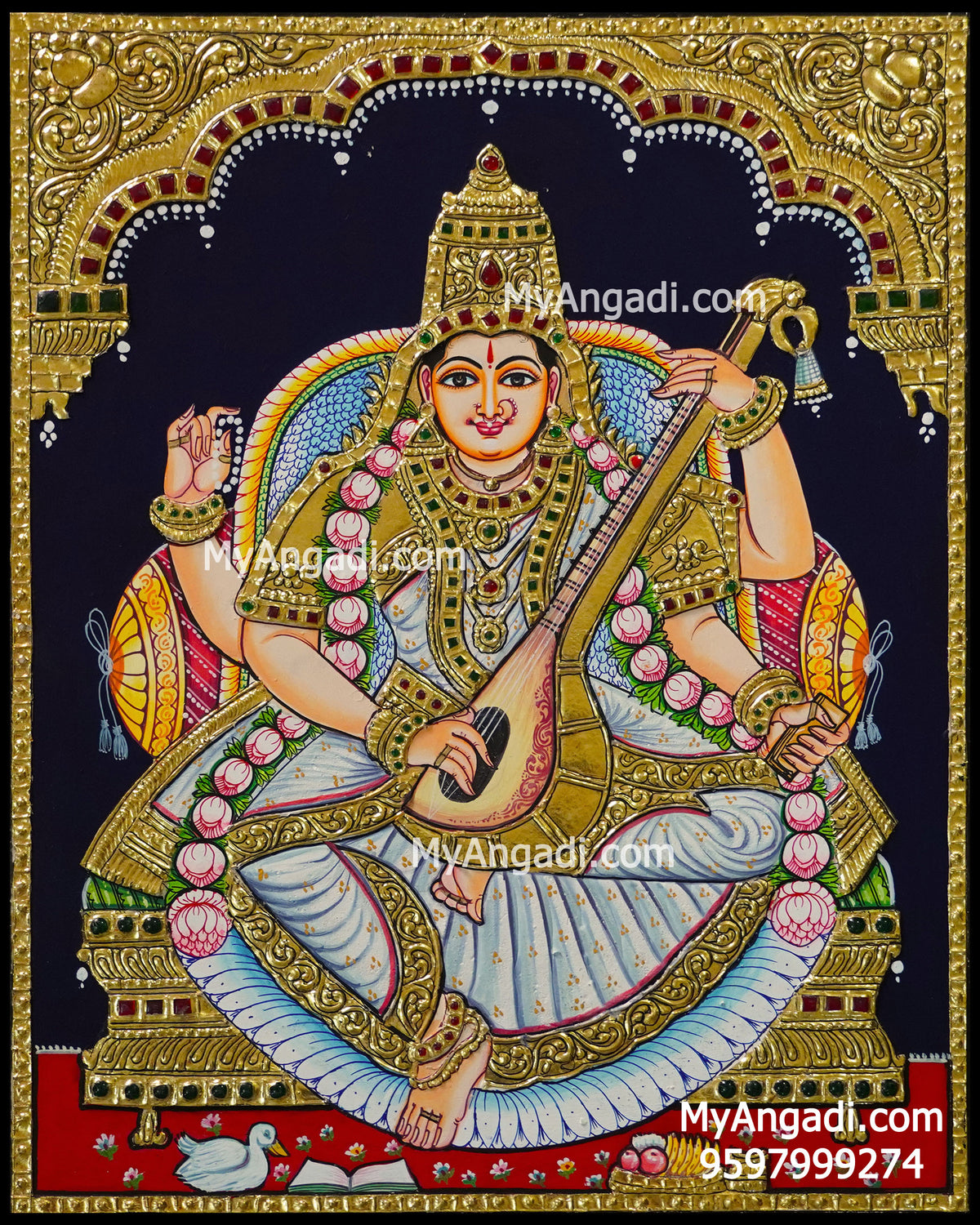Saraswathi Tanjore Painting
