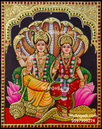 Vishnu and Lakshmi Tanjore Painting, Vishnu and Lakshmi Tanjore Painting