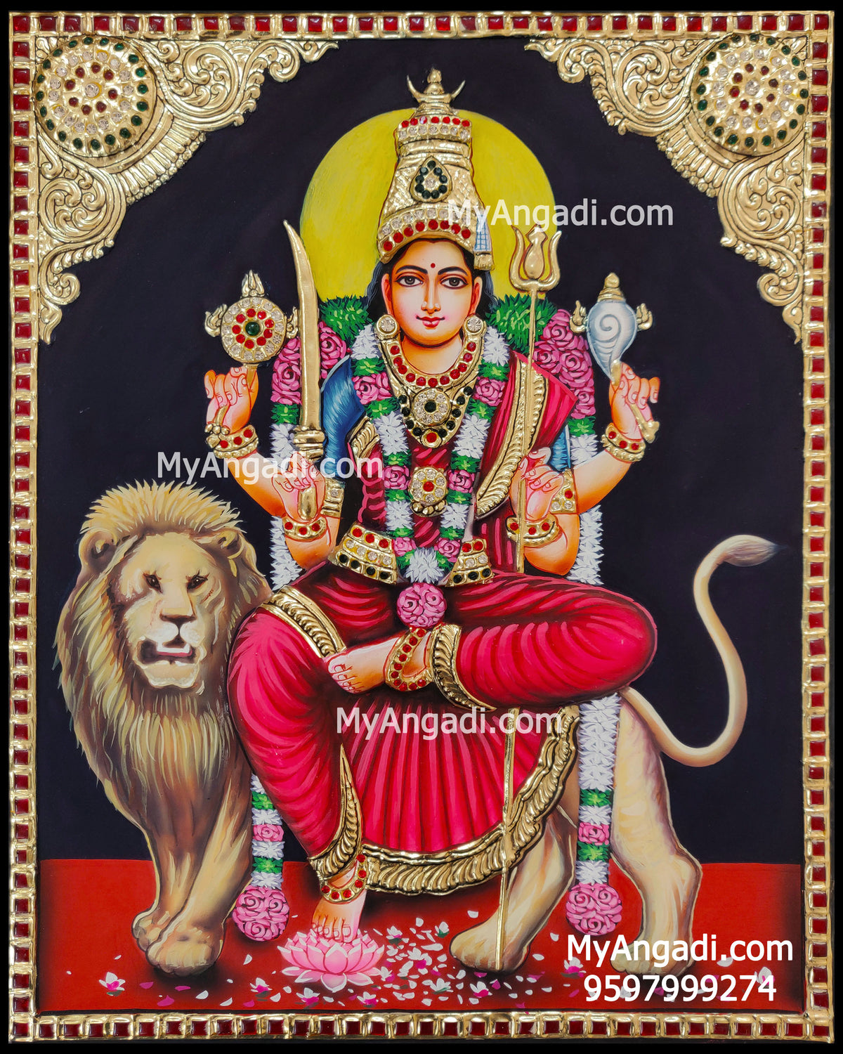 Durgai 3d Tanjore Painting