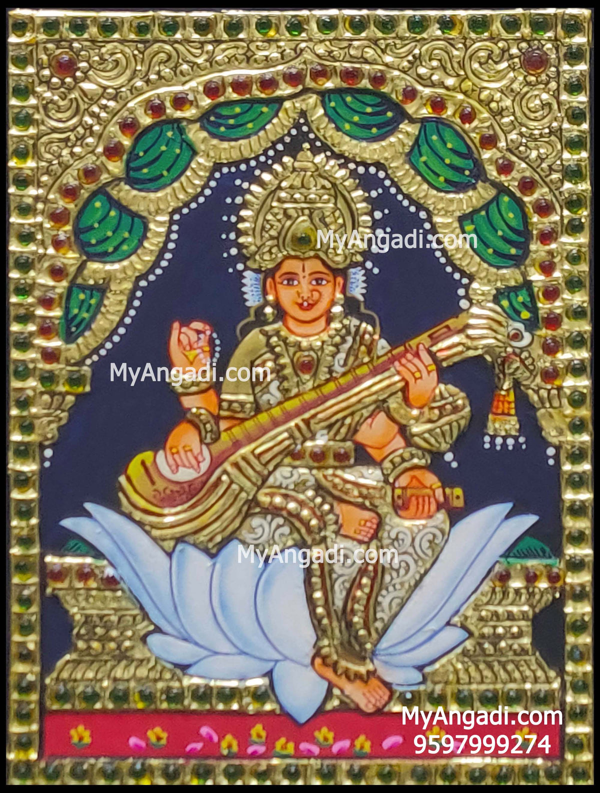 Saraswathi Tanjore Painting