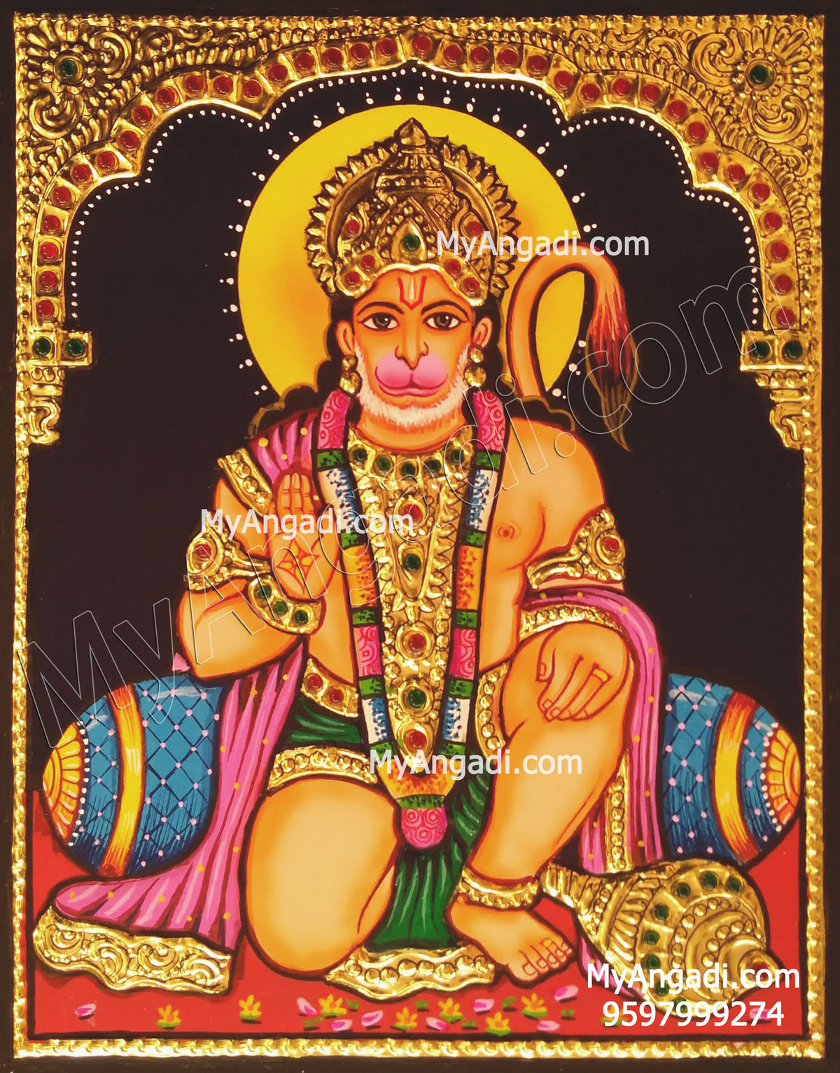 Hanuman Tanjore Painting