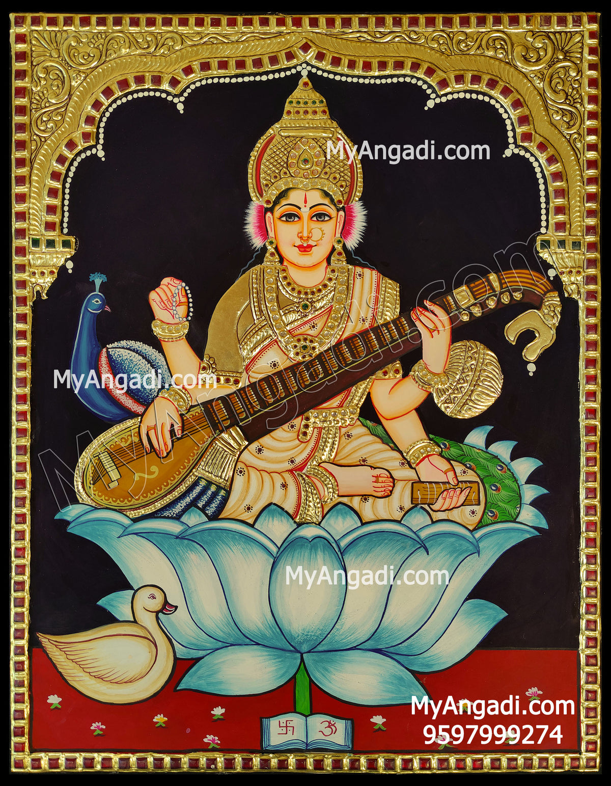 Saraswathi Tanjore Painting