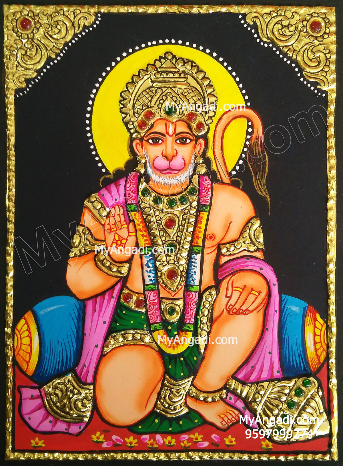 Hanuman Tanjore Painting