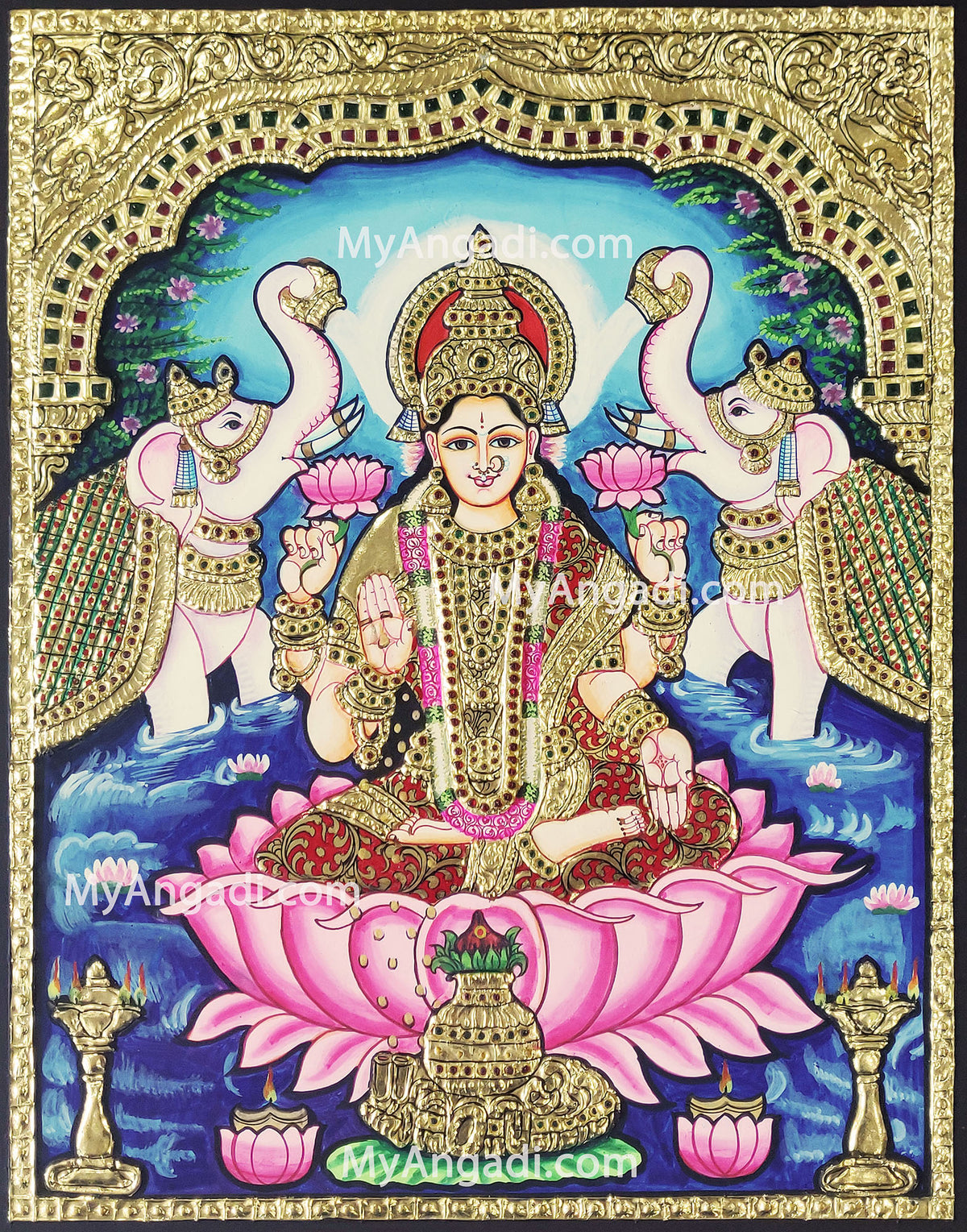 Gajalakshmi Tanjore Painting