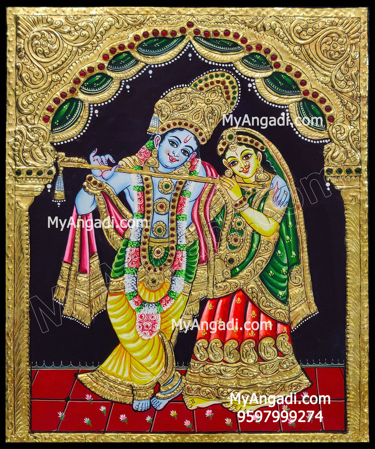 Radha Krishna Tanjore Painting