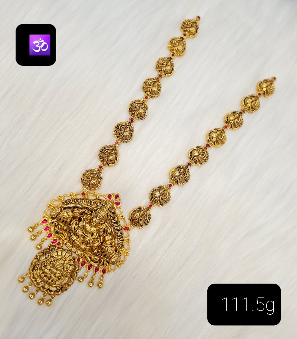 Kanakdharaa - Pure Silver Haram with Gold Polish