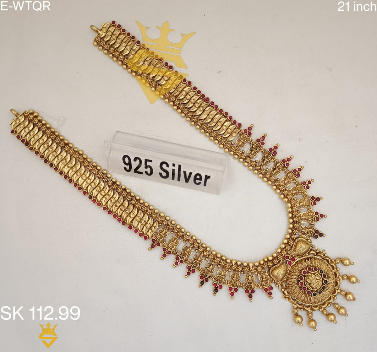 Kanakdharaa - Pure Silver Haram with Gold Polish