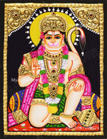 Lord Hanuman Small Size Tanjore Painting