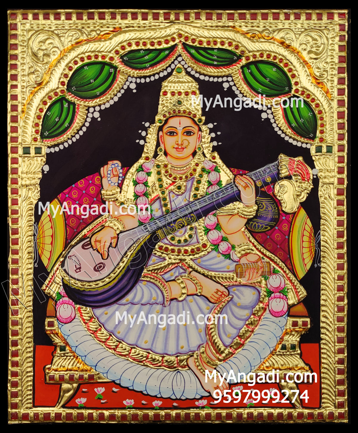 Saraswathi Tanjore Painting