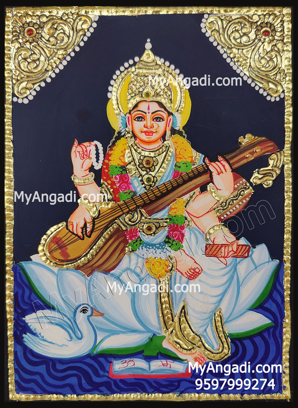 Saraswathi Tanjore Painting