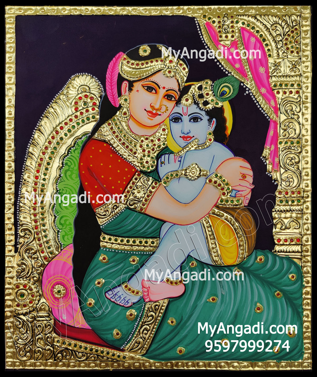 Yasodha Krishna Tanjore Painting