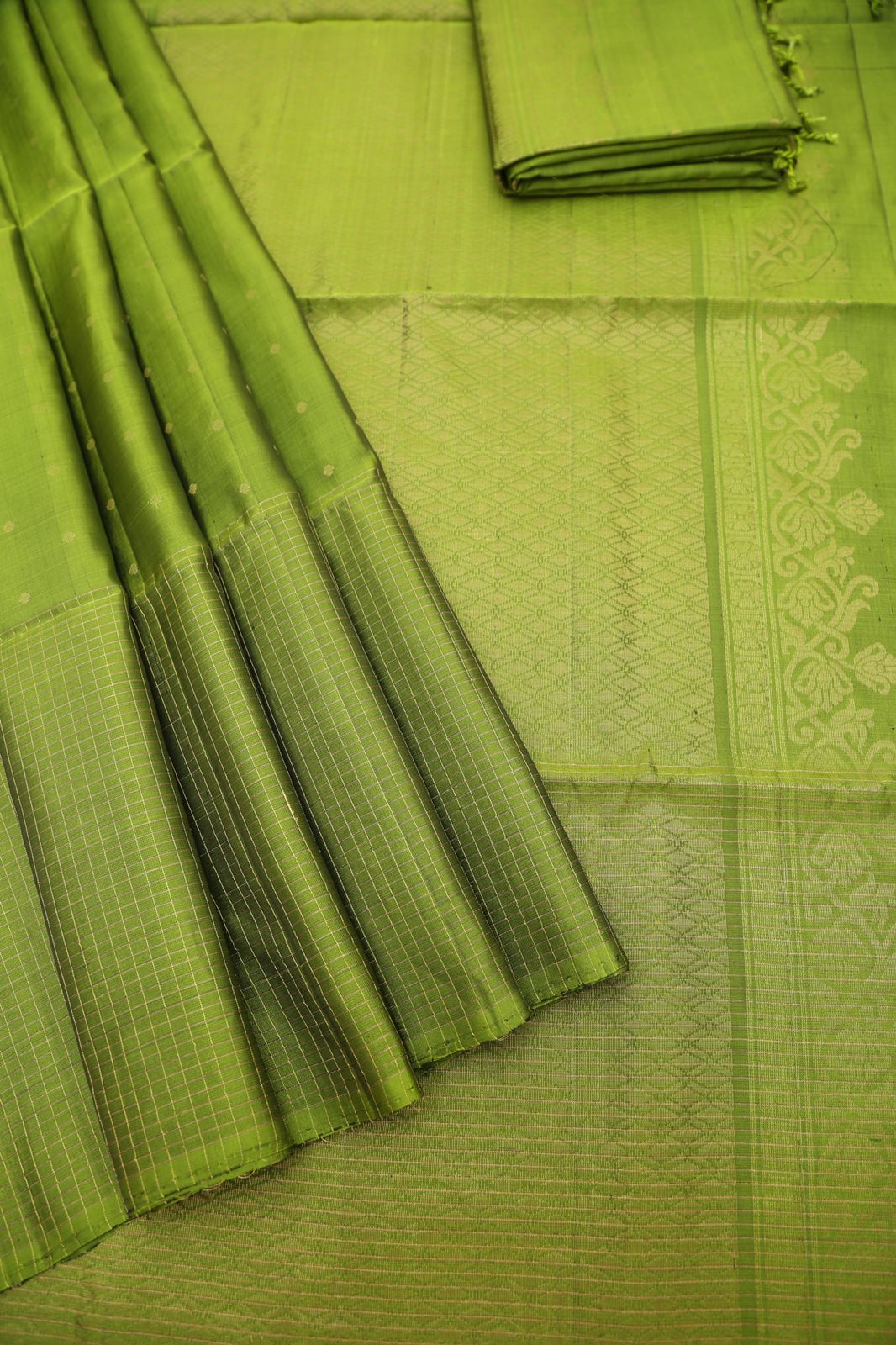 Pistachio green - Pure Handloom Soft Silk Saree