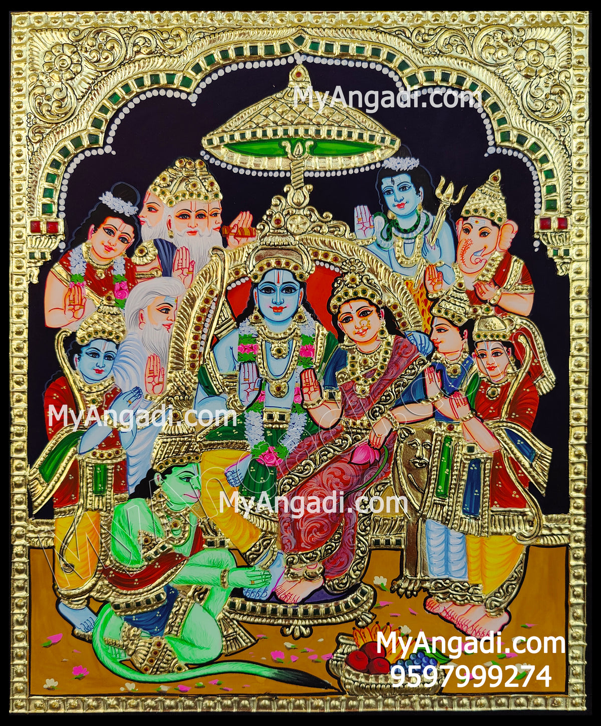 Ramar Pattabhishekam Tanjore Painting