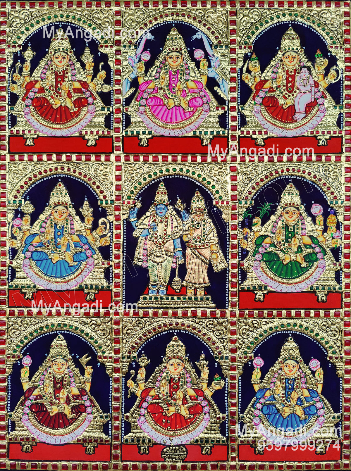 Ashta Lakshmi Tanjore Painting
