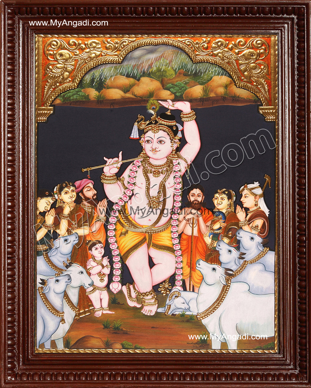Govardhana Krishna Tanjore Painting