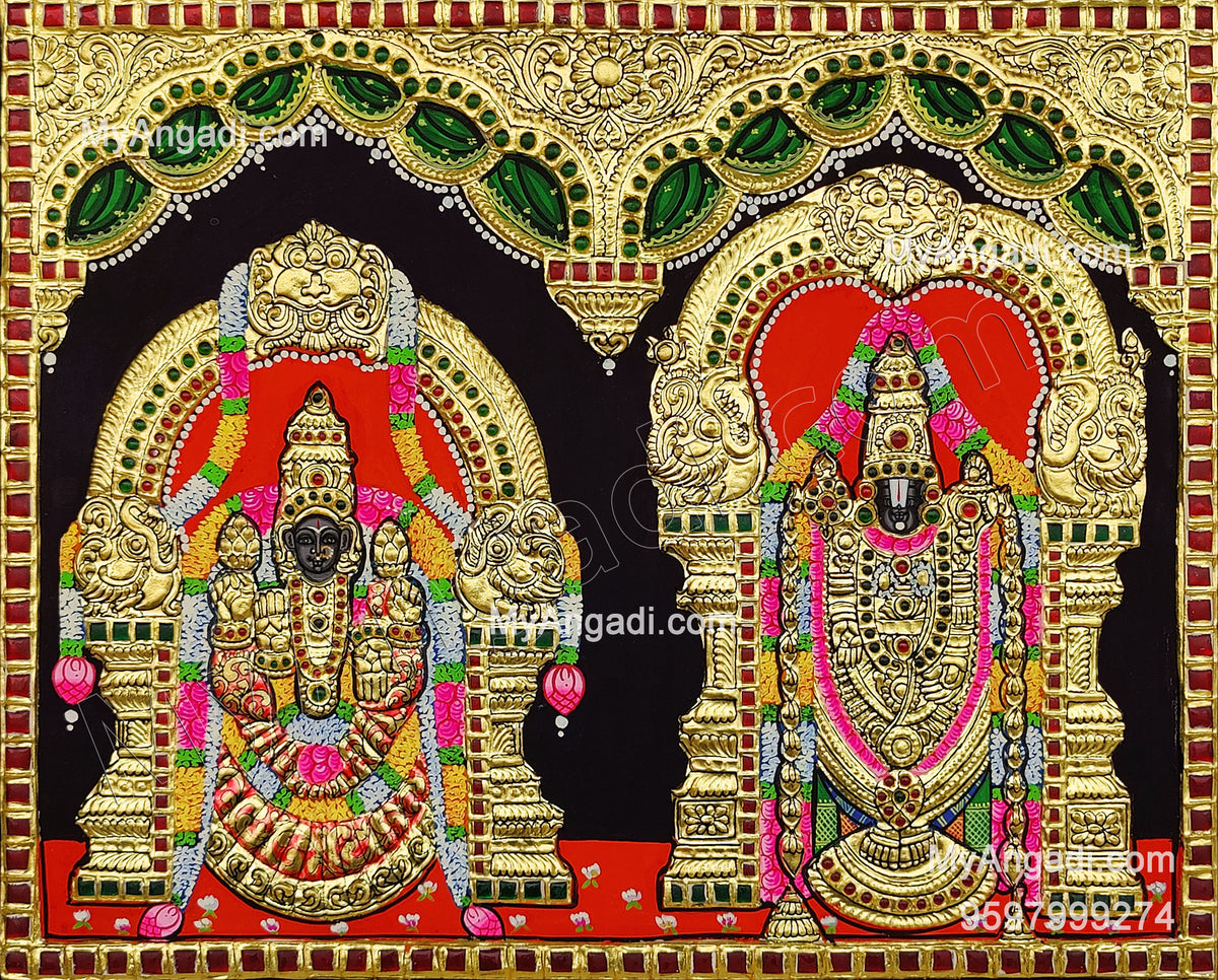 Balaji and Padmavathi Amman Tanjore Paintings