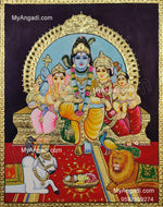 Siva Kudumbam Tanjore Painting