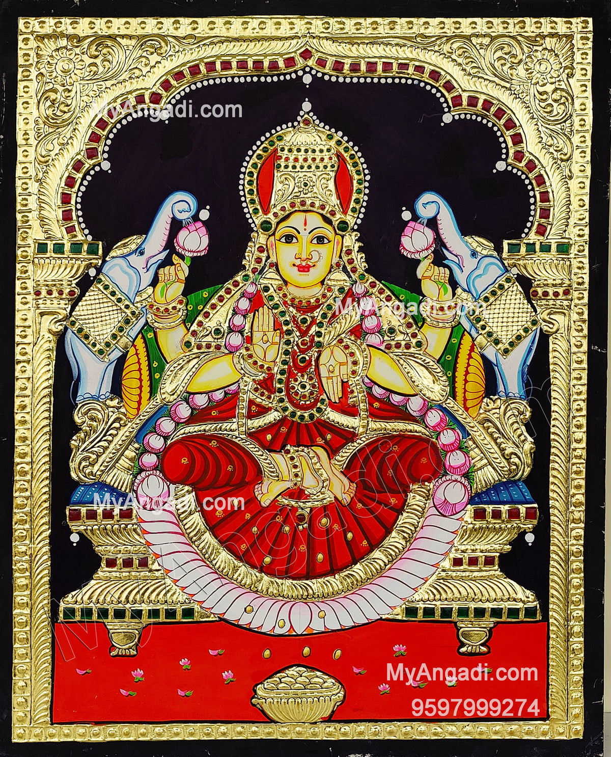 Gajalakshmi Tanjore Painting