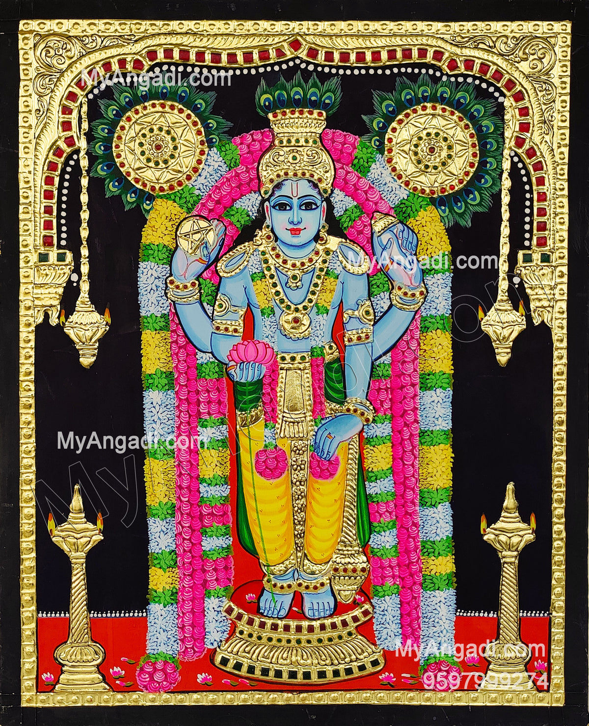 Guruvayurappan Tanjore Painting