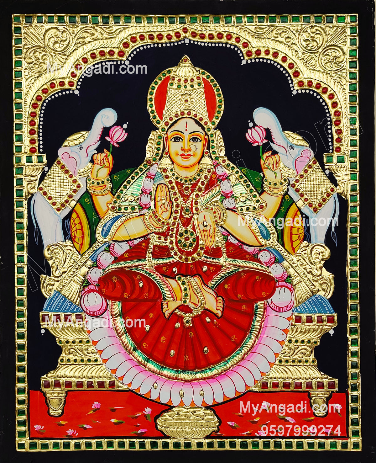 Gajalakshmi Tanjore Painting